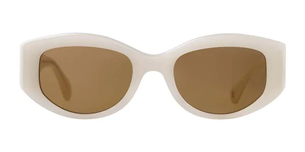 Garrett Leight RETRO BIGGIE SUN ECRU/MAG Women's Sunglasses White Size 49