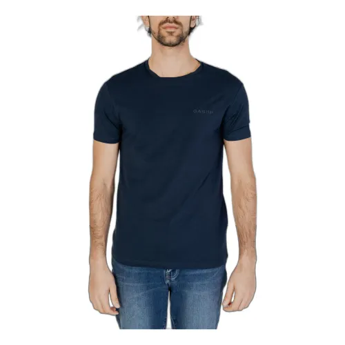 GAS , Plain Short Sleeve T-Shirt ,Blue male, Sizes: