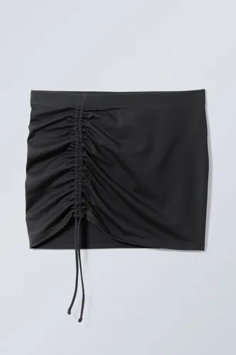 Gathered Beach Skirt - Black