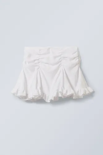 Gathered Mini Skirt - White