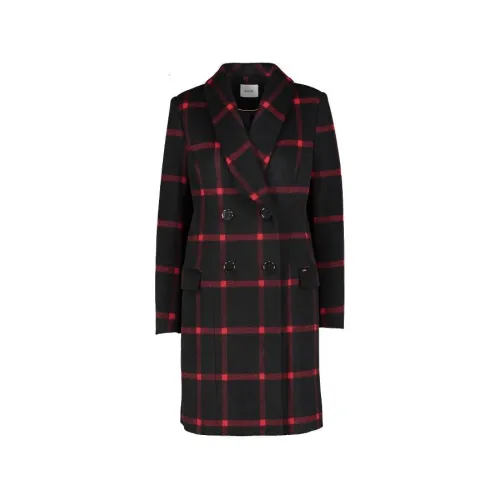 Gaudi , Checked Wool Blend Coat ,Black female, Sizes: