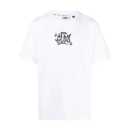 Gcds , Graffiti-Logo Loose T-Shirt ,White male, Sizes: