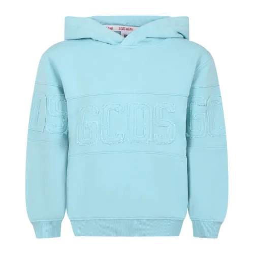 Gcds , Light Blue Logo Sweatshirt ,Blue male, Sizes: