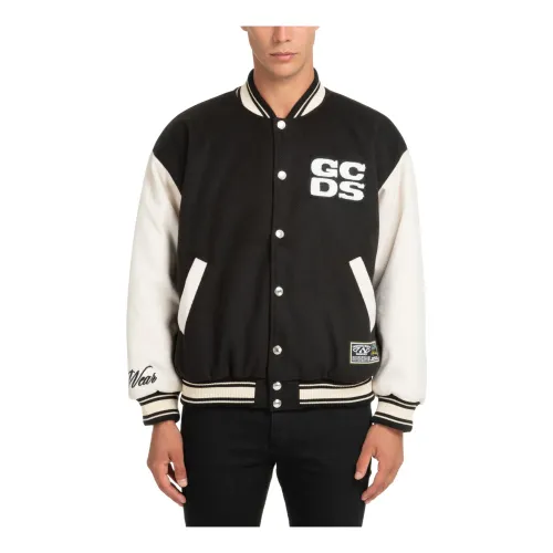 Gcds , Multicolour Logo Bomber Jacket ,Black male, Sizes: