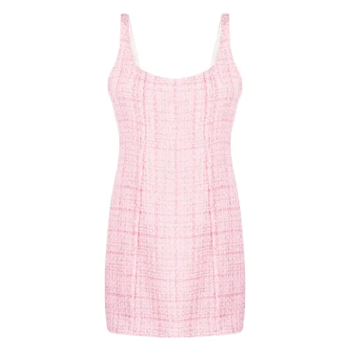 Gcds , Pink Tweed Bell Dress ,Pink female, Sizes:
