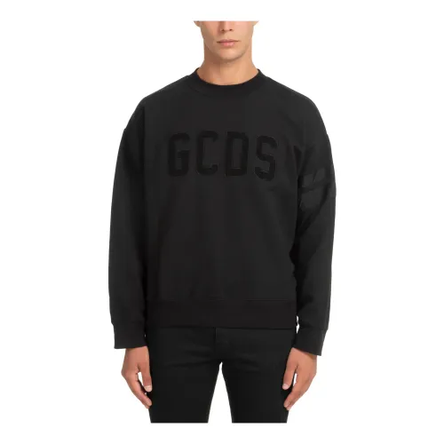 Gcds , Plain Logo Sweatshirt ,Black male, Sizes:
