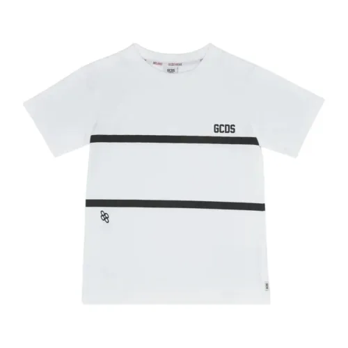 Gcds , White Logo Print T-shirt for Kids ,White male, Sizes: