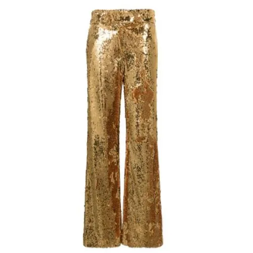 Genny , Golden Sequin Trousers ,Yellow female, Sizes: