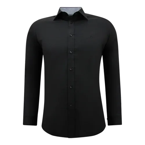 Gentile Bellini , Business shirt for men - Blouse with slim fit and stretch ,Black male, Sizes:
