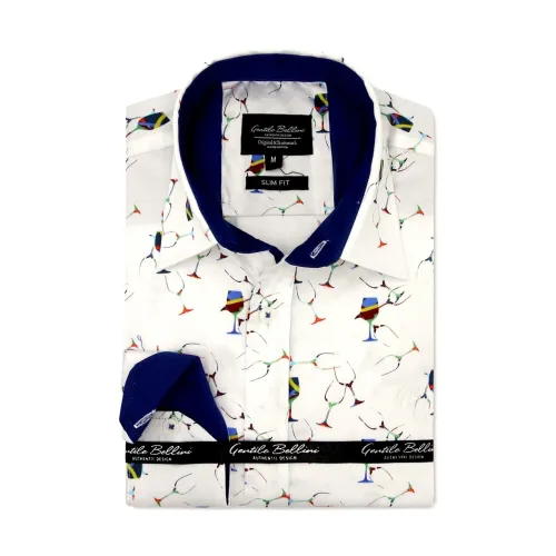 Gentile Bellini , Slim Fit Stylish Checked Shirts - 3105 ,White male, Sizes:
