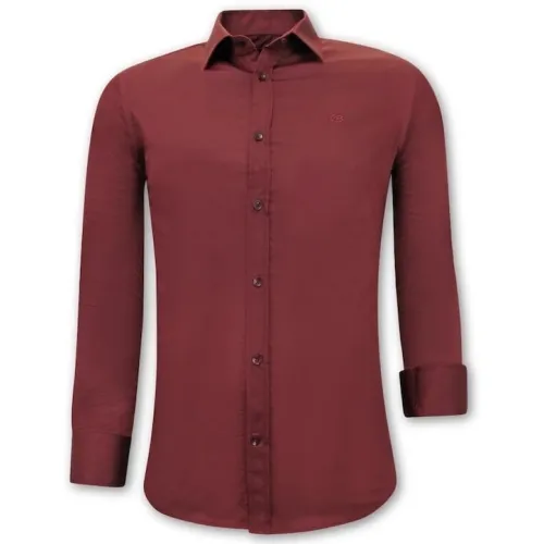 Gentile Bellini , Trendy Slim Fit Shirts - 3072 ,Red male, Sizes:
