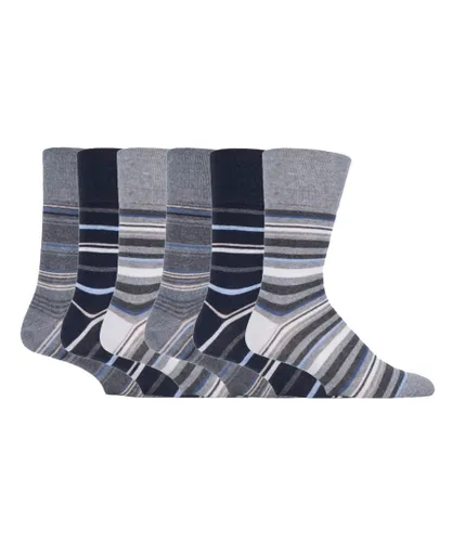 Gentle Grip - 6 Pairs Mens Non Elastic Socks - SOMRJ581 - Grey Cotton