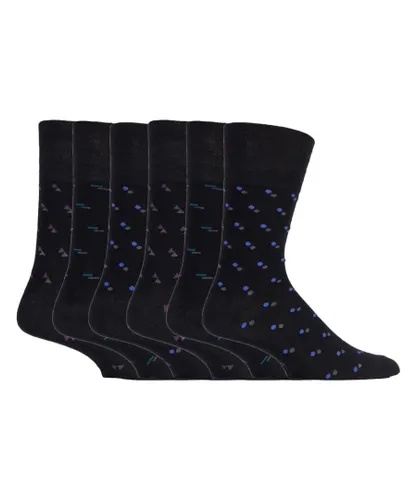 Gentle Grip Sock Shop - 6 Pairs Mens Non Elastic Bamboo Socks - SOMRM03 - Black Nylon