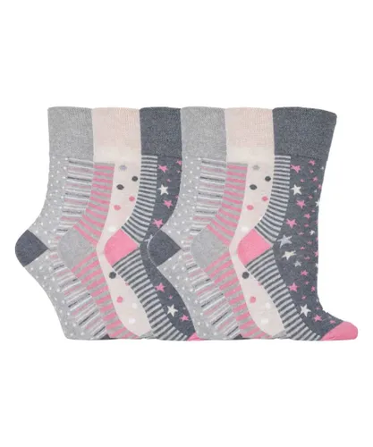Gentle Grip Womens - 6 Pairs Ladies Non Elastic Socks - GG92 - Beige Cotton