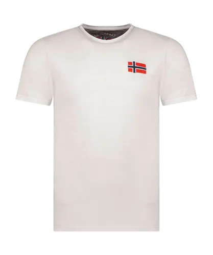 Geographical Norway Mens Camiseta manga corta Cast - Grey Cotton