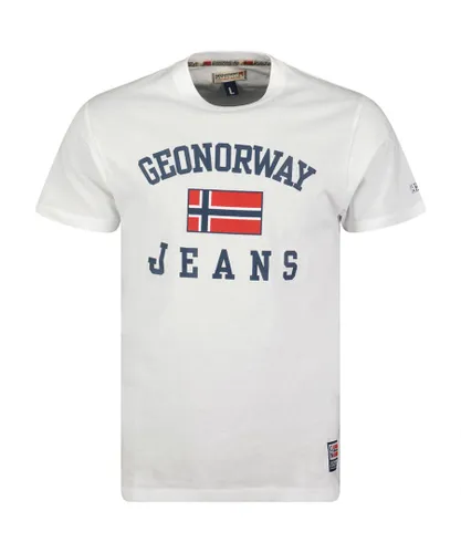 Geographical Norway Mens Jadsen short sleeve t-shirt - White Cotton