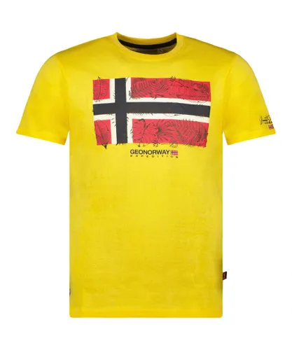 Geographical Norway SW1239HGNO Mens short sleeve t-shirt - Yellow Cotton