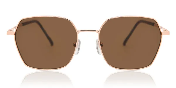 Geometric Full Rim Metal Men's Prescription Sunglasses Gold Size 53 - SmartBuy Collection