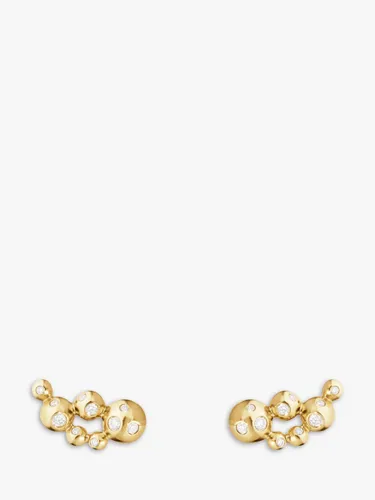 Georg Jensen 18ct Yellow Gold Bubble Diamond Earrings - Yellow Gold - Female
