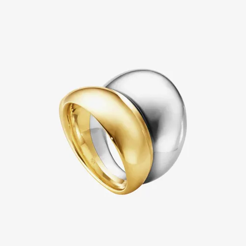 Georg Jensen Curve Two Tone 18ct Yellow Gold Ring 200000290056.00 56