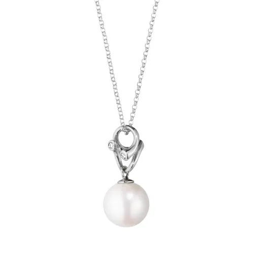 Georg Jensen Magic 18ct White Gold Diamond Pearl Necklace - White Gold