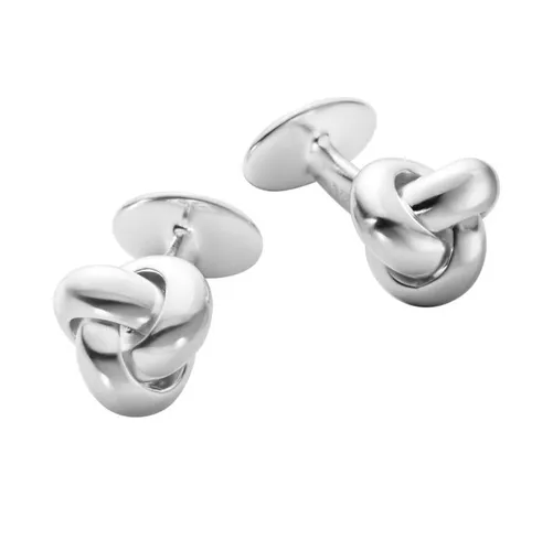 Georg Jensen Men's Classic Sterling Silver Knot Cufflinks - Silver