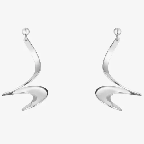 Georg Jensen Moebius Sterling Silver Swirl Dropper Earrings 10009341