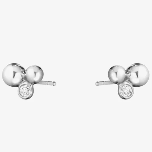 Georg Jensen Moonlight Grapes Sterling Silver 0.07ct Diamond Set Earrings 20000712
