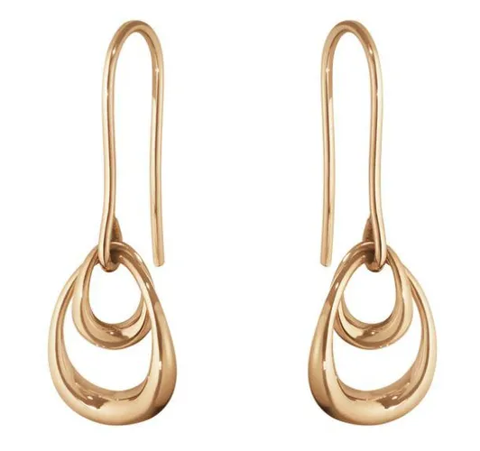 Georg Jensen Offspring 18ct Rose Gold Hook Earrings - TITLE Gold