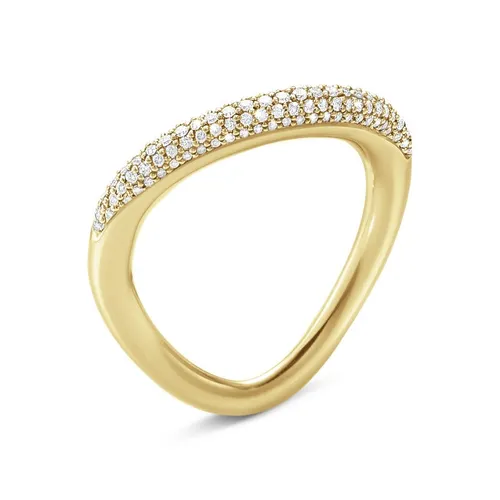 Georg Jensen Offspring 18ct Yellow Gold Diamond Pave Ring - Size 3 (52 - 53)