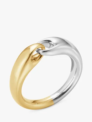 Georg Jensen Organic Links 18ct Yellow Gold & Silver Band Ring, Gold/Silver - Silver/Gold - Female - Size: O