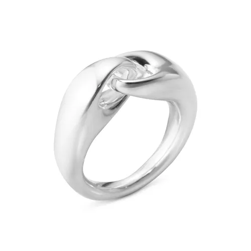 Georg Jensen Reflect Sterling Silver Graduated Link Wide Ring - 51