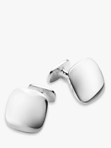 Georg Jensen Rounded Square Cufflinks, Silver - Silver - Male