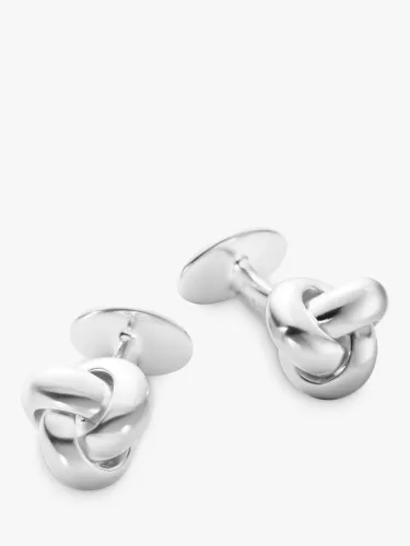 Georg Jensen Sterling Silver Knot Cufflinks, Silver - Silver - Male