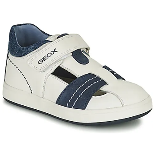 Geox  B BIGLIA B. A - NAPPA+SCAM.  boys's Children's Shoes (High-top Trainers) in White