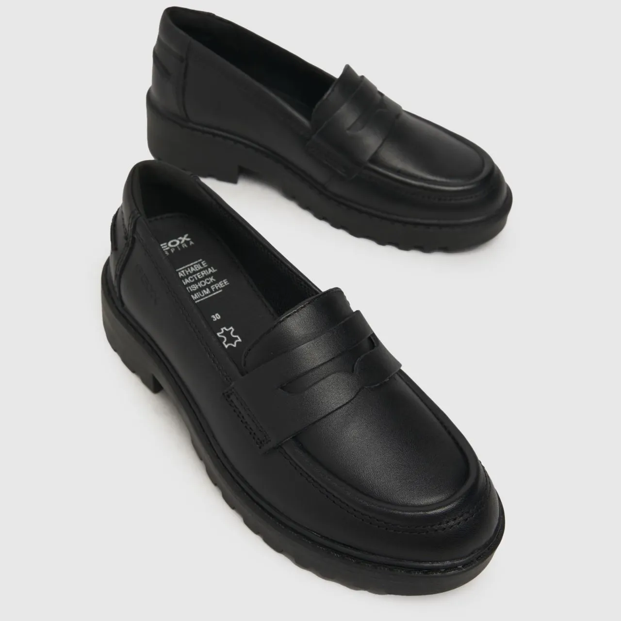 Geox Black Casey Moccasins Girls Junior Shoes