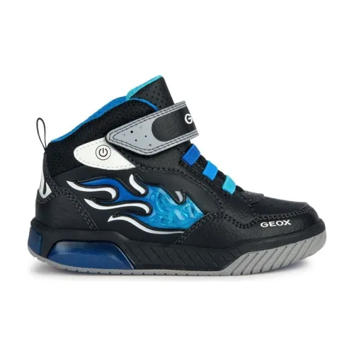 Geox , Black LT Blue Boys Boots ,Black male, Sizes: