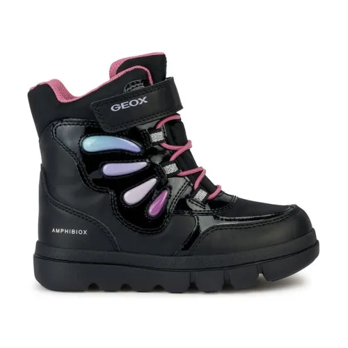 Geox , Black Multicolor Kids Boots ,Black female, Sizes: