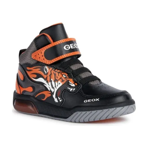 Geox , Black Orange Boys Boots ,Black male, Sizes: