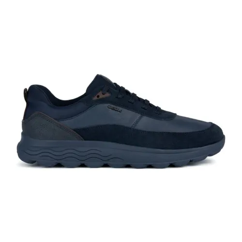 Geox , Blue Suede Sneakers for Men ,Blue male, Sizes: