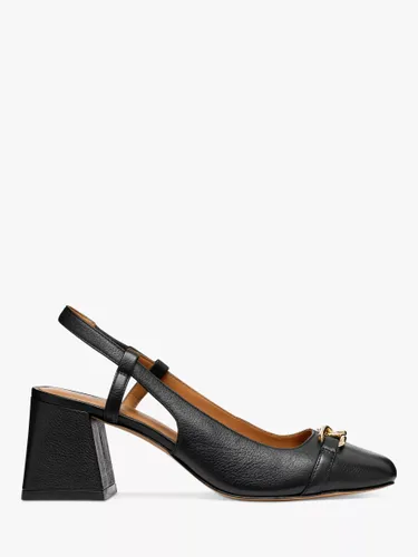 Geox Coronilla Square Toe Leather Slingback Court Shoes - Black - Female