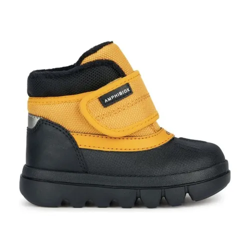 Geox , Curry Black Kids Boots ,Orange male, Sizes: