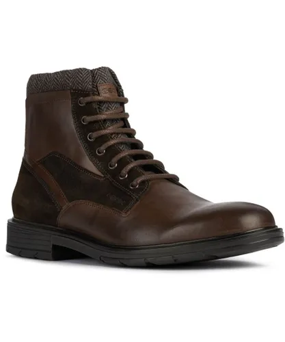 Geox Mens Alberick Lace Up Boot - Brown Leather