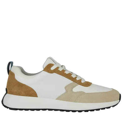 GEOX Mens Volpiano Trainers Light Taupe/White