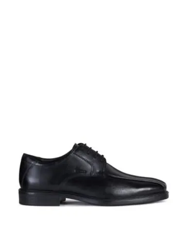 Geox Mens Wide Fit Leather Oxford Shoes - 7 - Black, Black