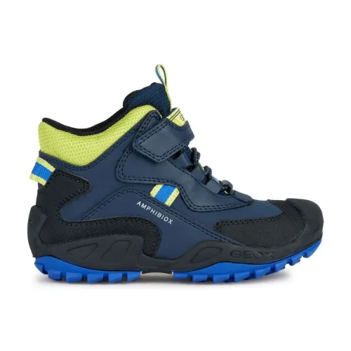 Geox , Navy Lime Green Boys Boots ,Blue male, Sizes: