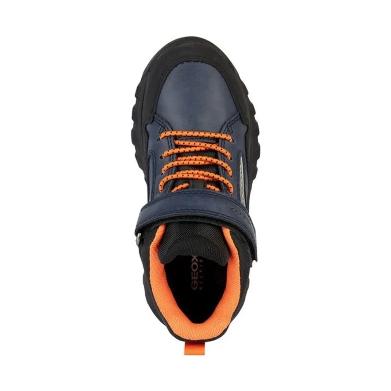 Geox , Navy Orange ABX Booties for Boys ,Blue male, Sizes: