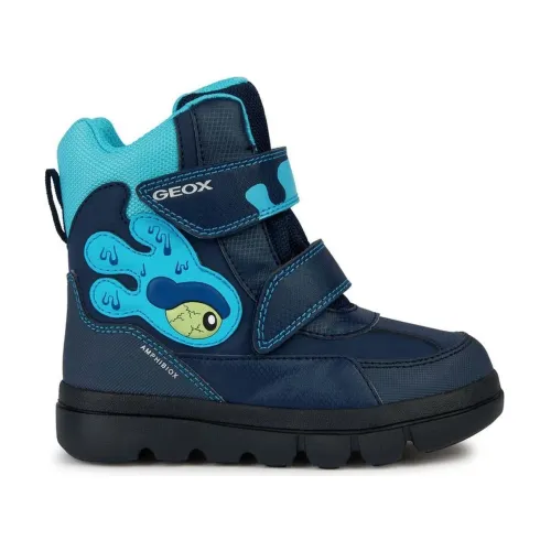 Geox , Navy Turquoise Kids Boots ,Blue male, Sizes: