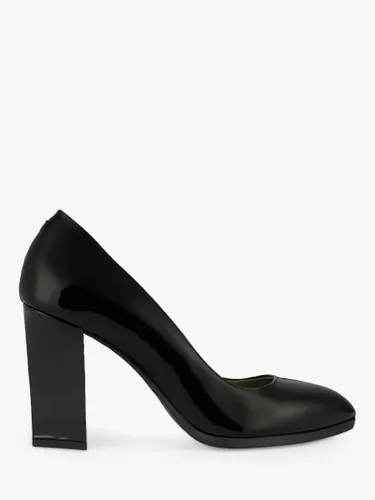 Geox Walk Pleasure 90.1 Patent Leather Triangle Heel Court Shoes, Black - Black - Female