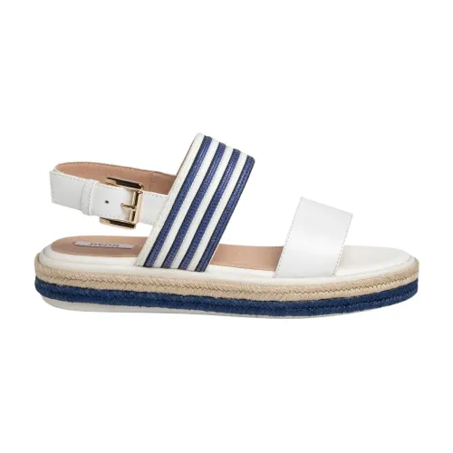 Geox , white blue casual open sandals ,White female, Sizes:
